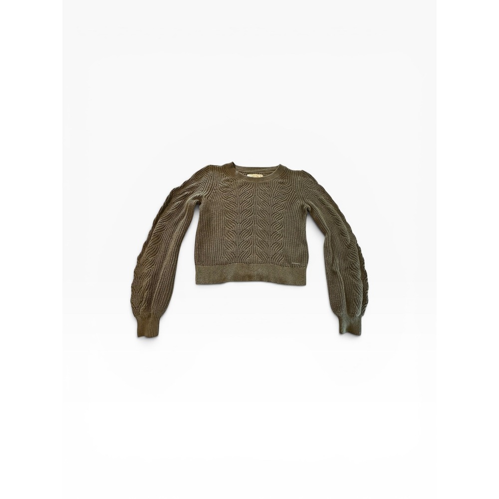 Abercrombie & Fitch Sweater Womens Small Olive‎ Green EUC Balloon Sleeve